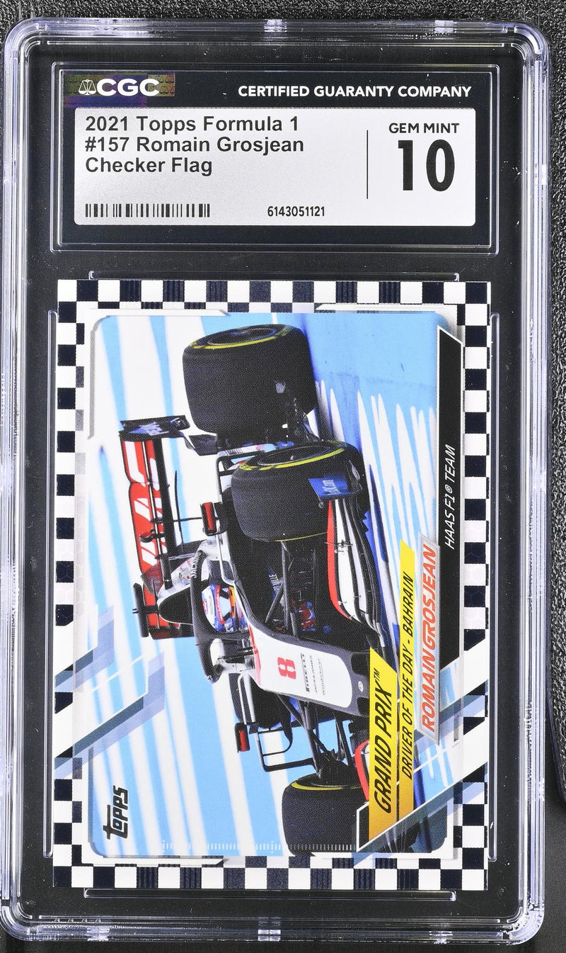 2021 Formula 1 #157 Romain Grosjean Checker Flag CGC 10