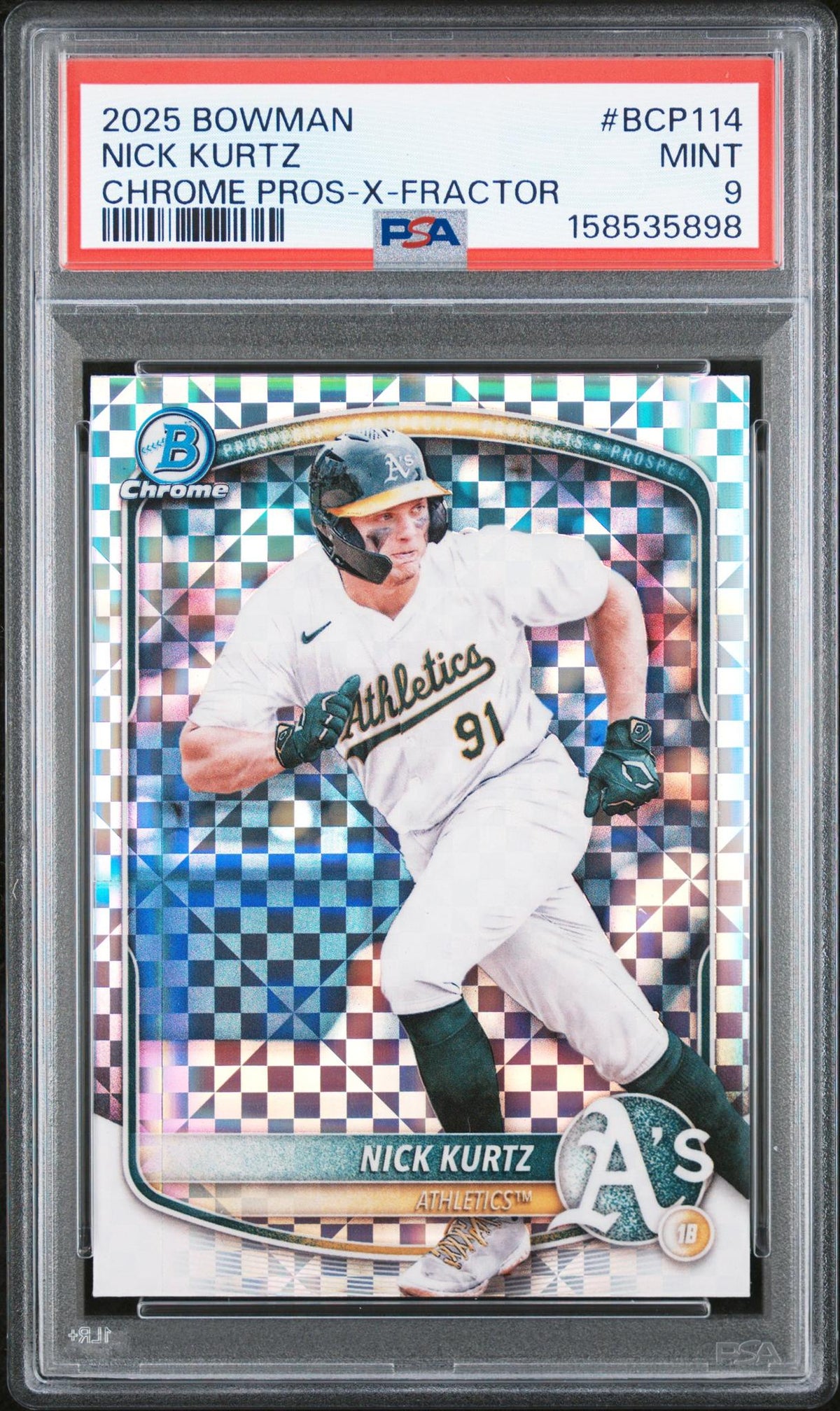 2025 Bowman Bowman X-Fractor Nick Kurtz #BCP-114 PSA 9