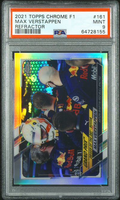 2021 Topps Chrome Formula 1 Refractor Max Verstappen #161 PSA 9