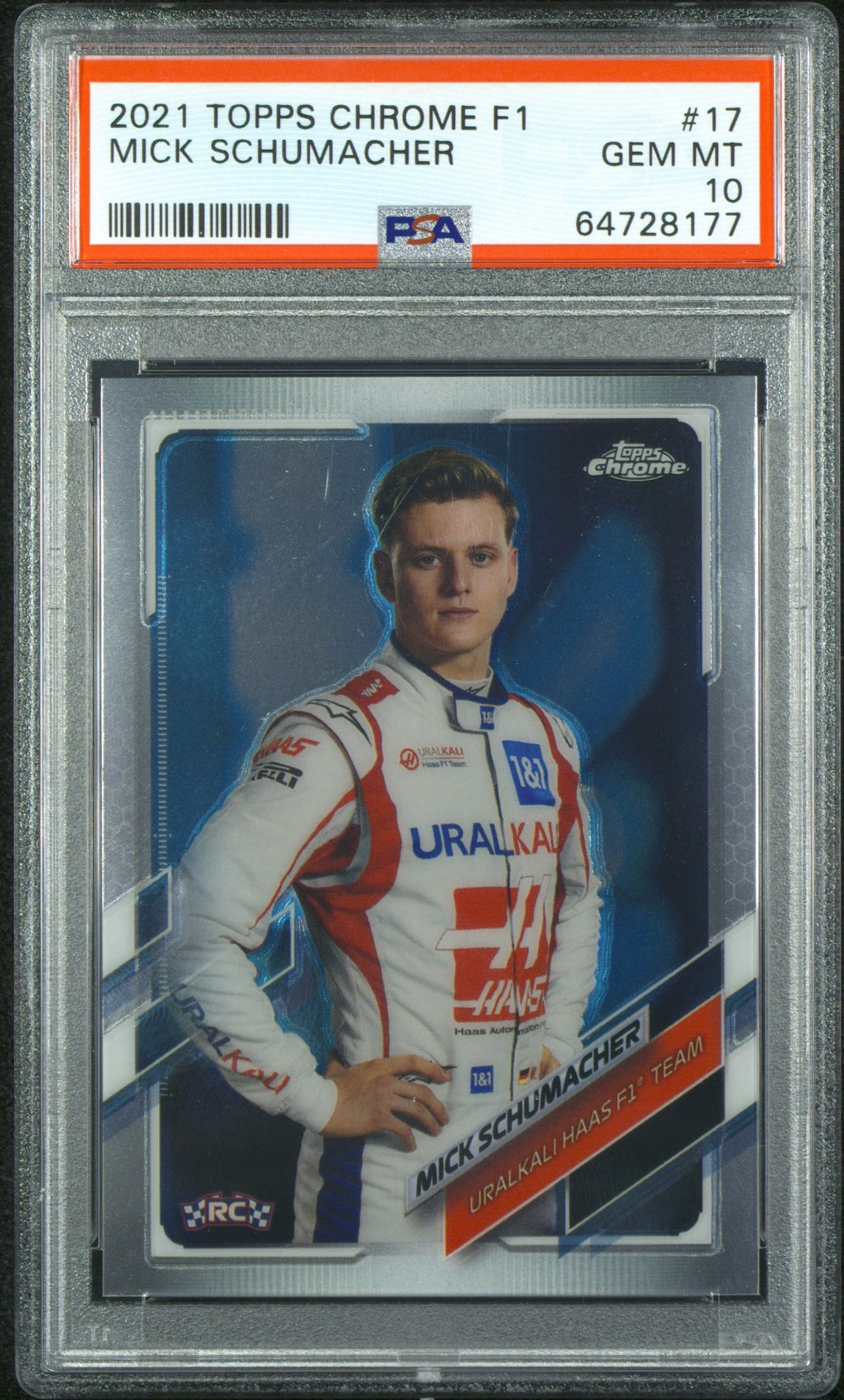2021 Topps Chrome Formula 1 Mick Schumacher #17 PSA 10