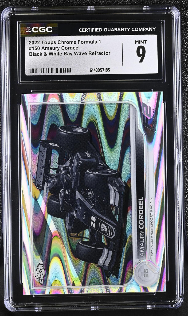 2022 Topps Chrome #150 Amaury Cordeel Black & White Ray Wave Refractor CGC 9