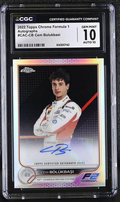 2022 Topps Chrome Formula 1 Cem Bolukbasi Auto #CAC-CB CGC 10