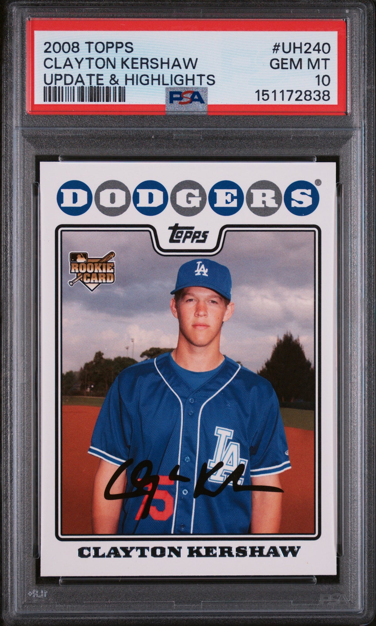 2008 Topps Update and Highlights Clayton Kershaw #UH240 PSA 10