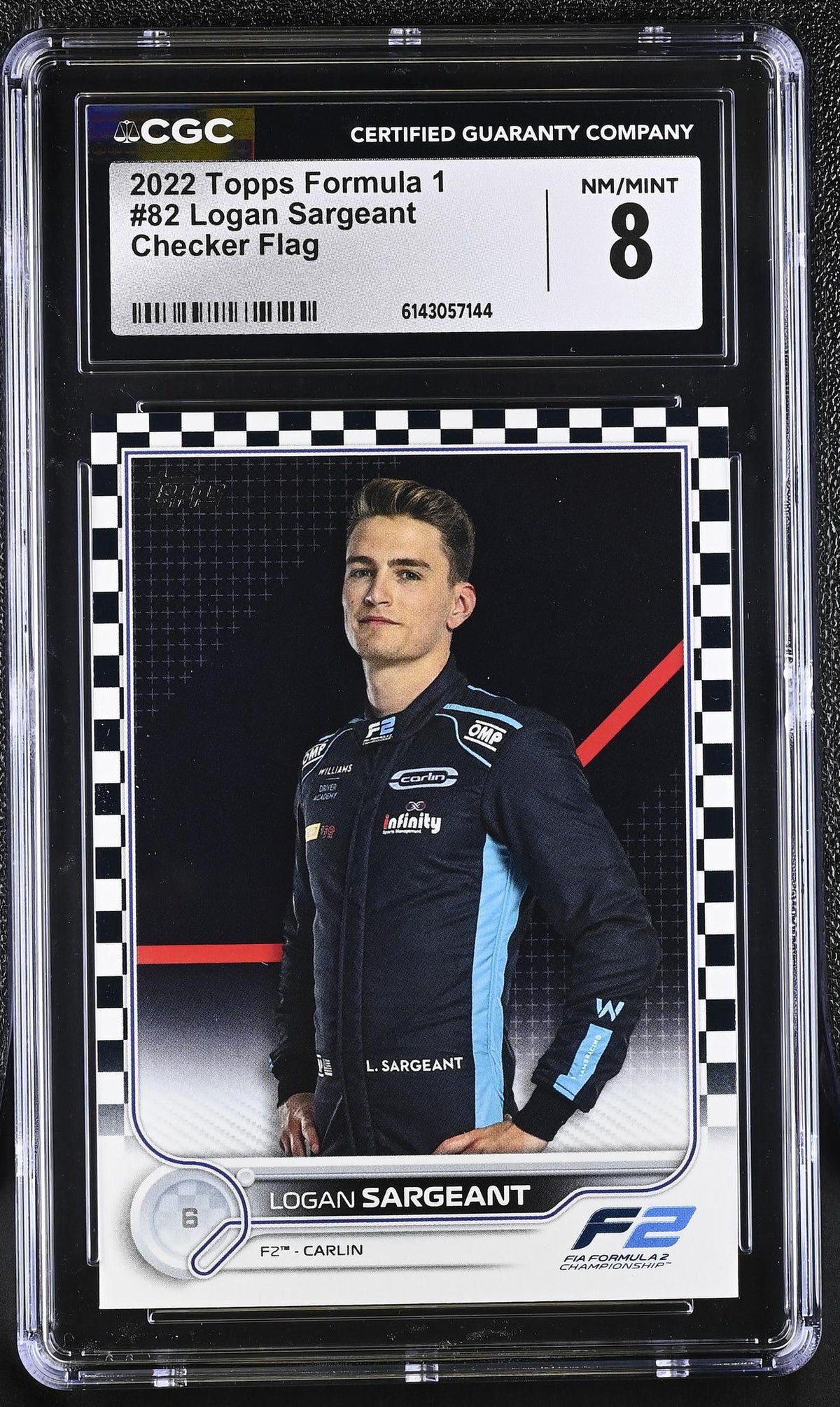 2022 Topps #82 Logan Sargeant Checker Flag CGC 8