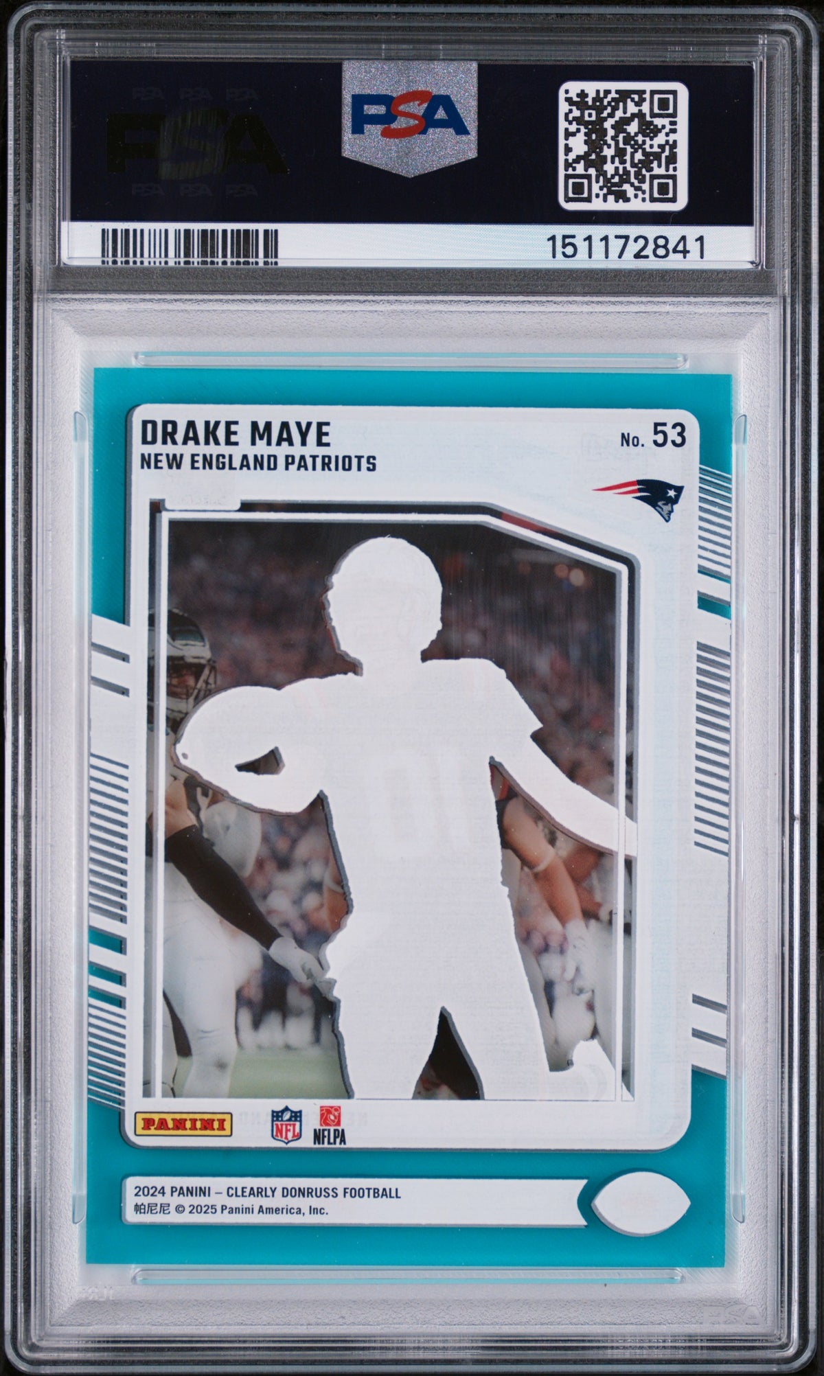 2024 Panini Clearly Donruss Teal Drake Maye #53 PSA 10