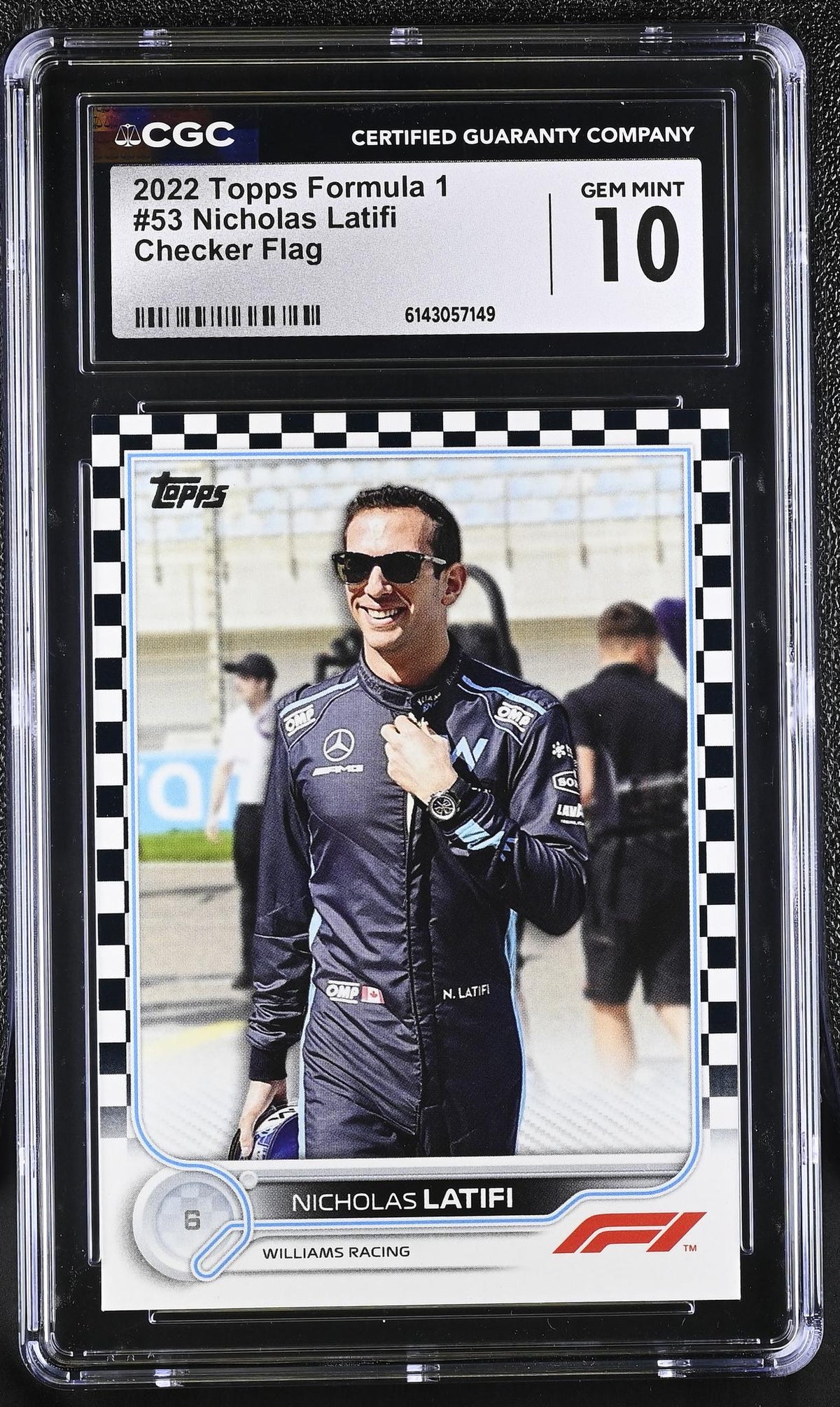 2022 Formula 1 #53 Nicholas Latifi Checker Flag CGC 10