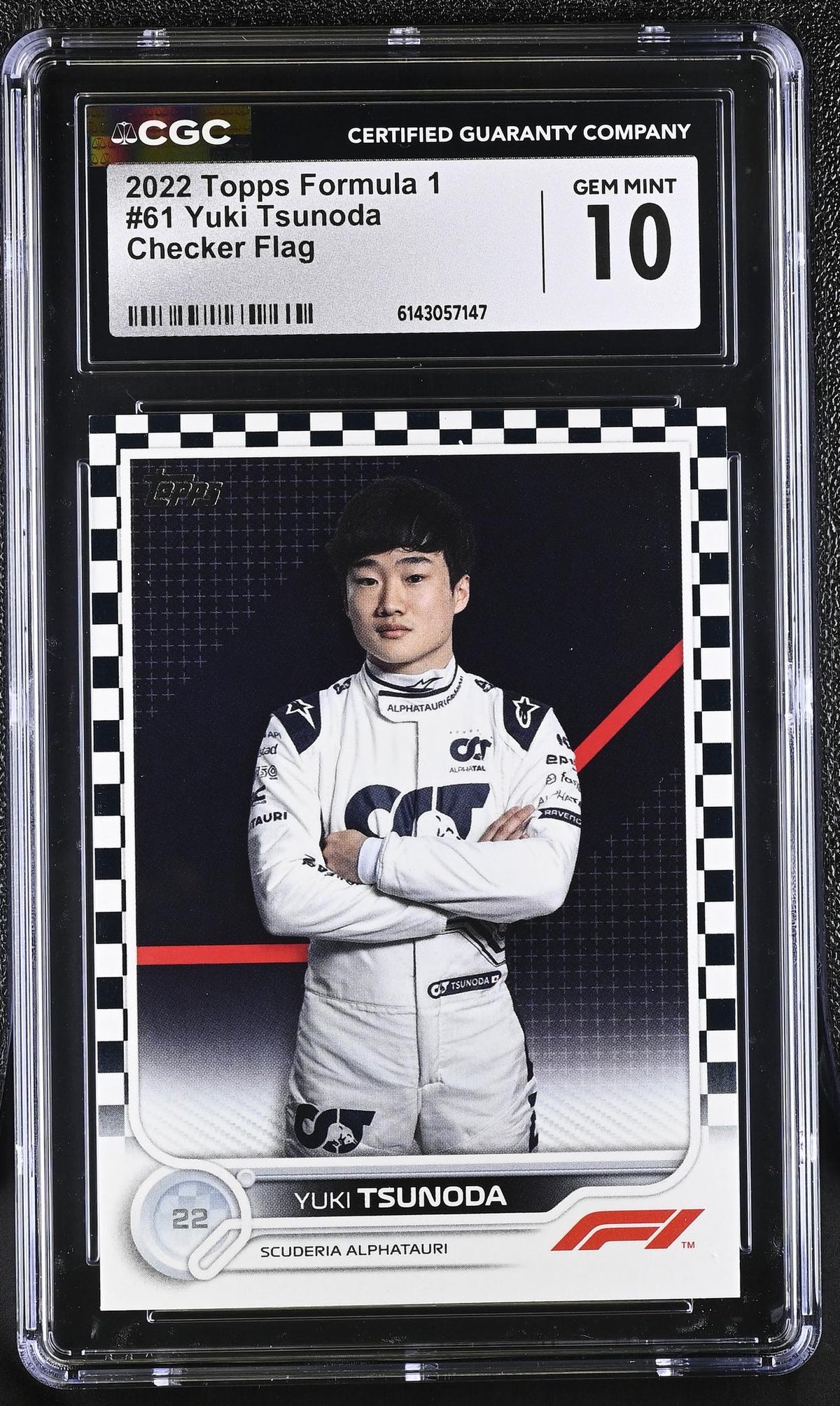 2022 Topps #61 Yuki Tsunoda Checker Flag CGC 10