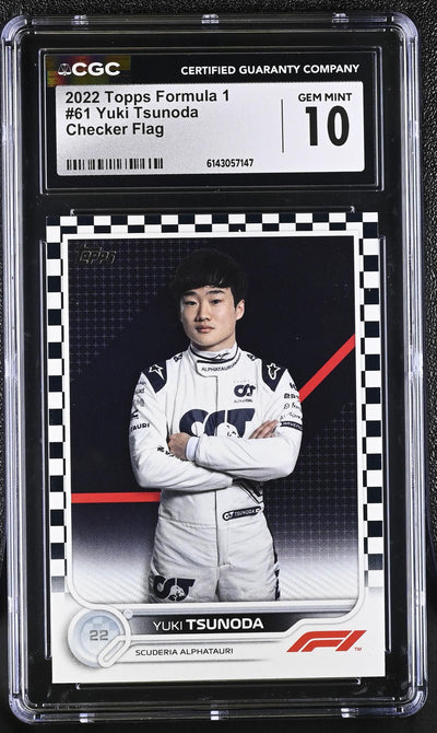 2022 Topps Formula 1 Yuki Tsunoda #61 Checker Flag CGC 10