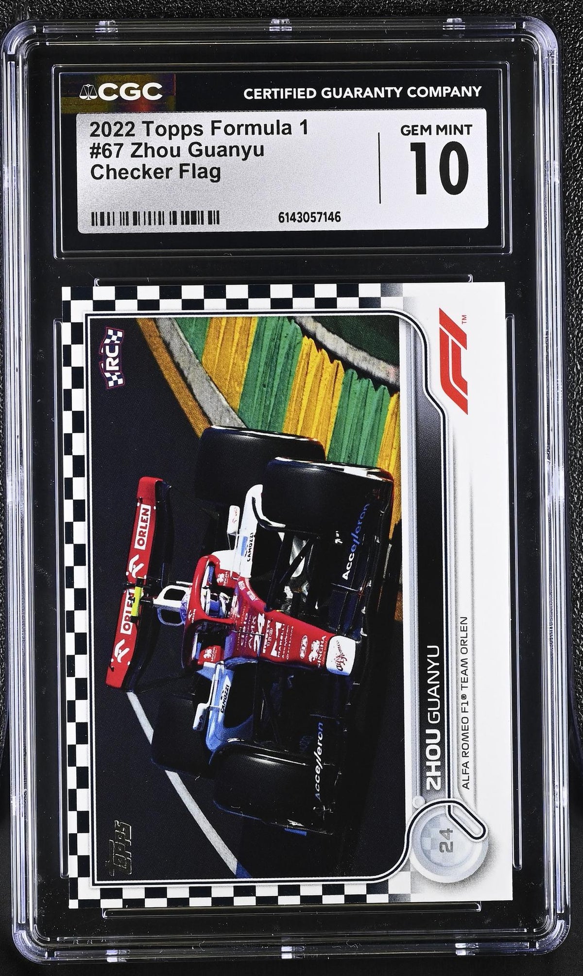 2022 Topps Formula 1 #67 Zhou Guanyu Checker Flag CGC 10