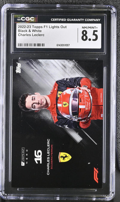 2022 Topps F1 Lights Out Charles Leclerc Black & White CGC 8.5