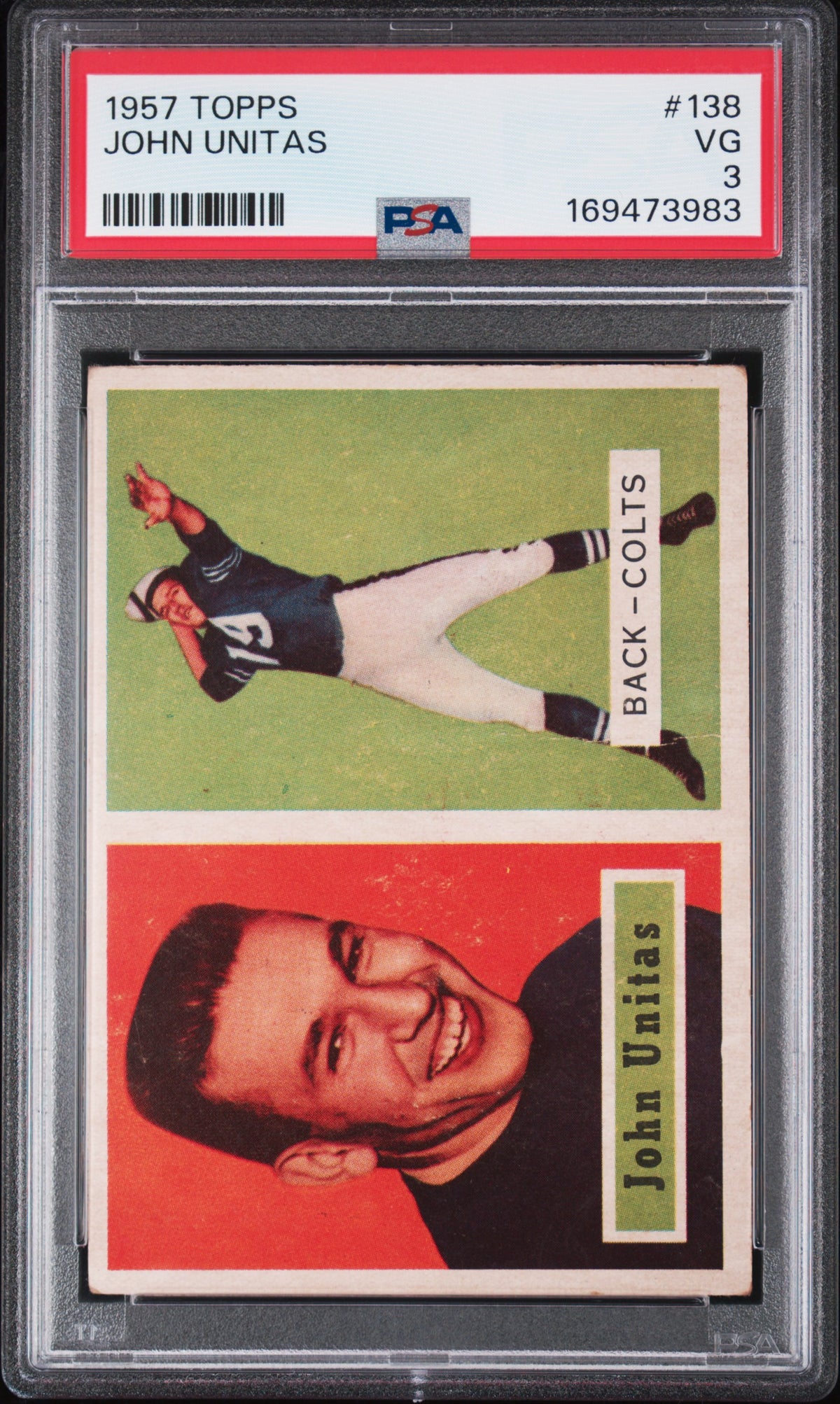 1957 Topps John Unitas #138 PSA 3