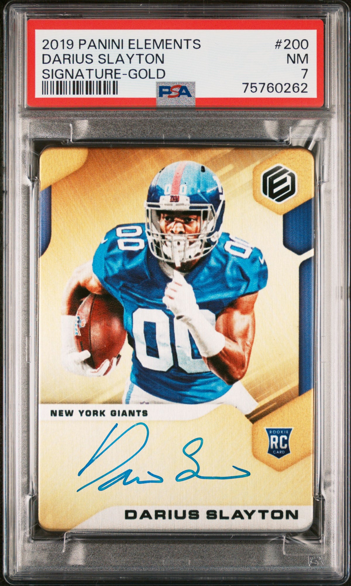 2019 Panini Elements Signature-Gold Darius Slayton #200 /50 PSA 7