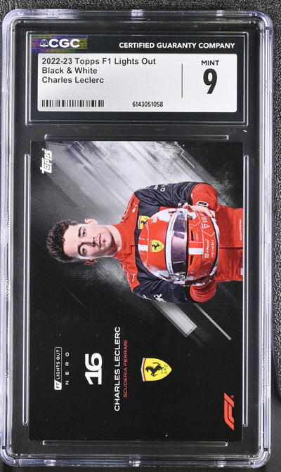 2022 F1 Lights Out Charles Leclerc Black & White CGC 9