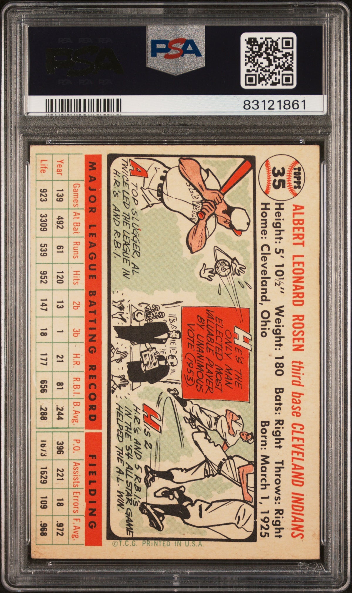 1956 Topps Al Rosen #35 PSA 6