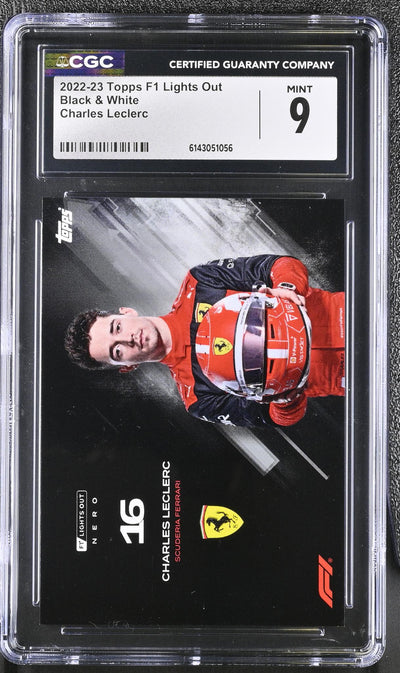 2022 Topps F1 Lights Out Charles Leclerc Black & White CGC 9