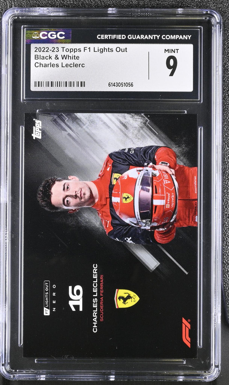 2022 Topps F1 Lights Out Charles Leclerc Black & White CGC 9