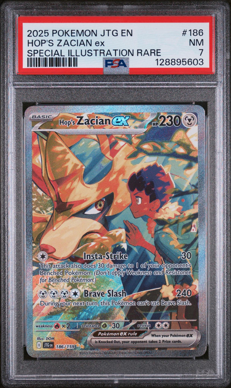 2025 Pokemon Scarlet and Violet Journey Together Special Illustration Rare Hop's Zacian Ex #186 PSA 7