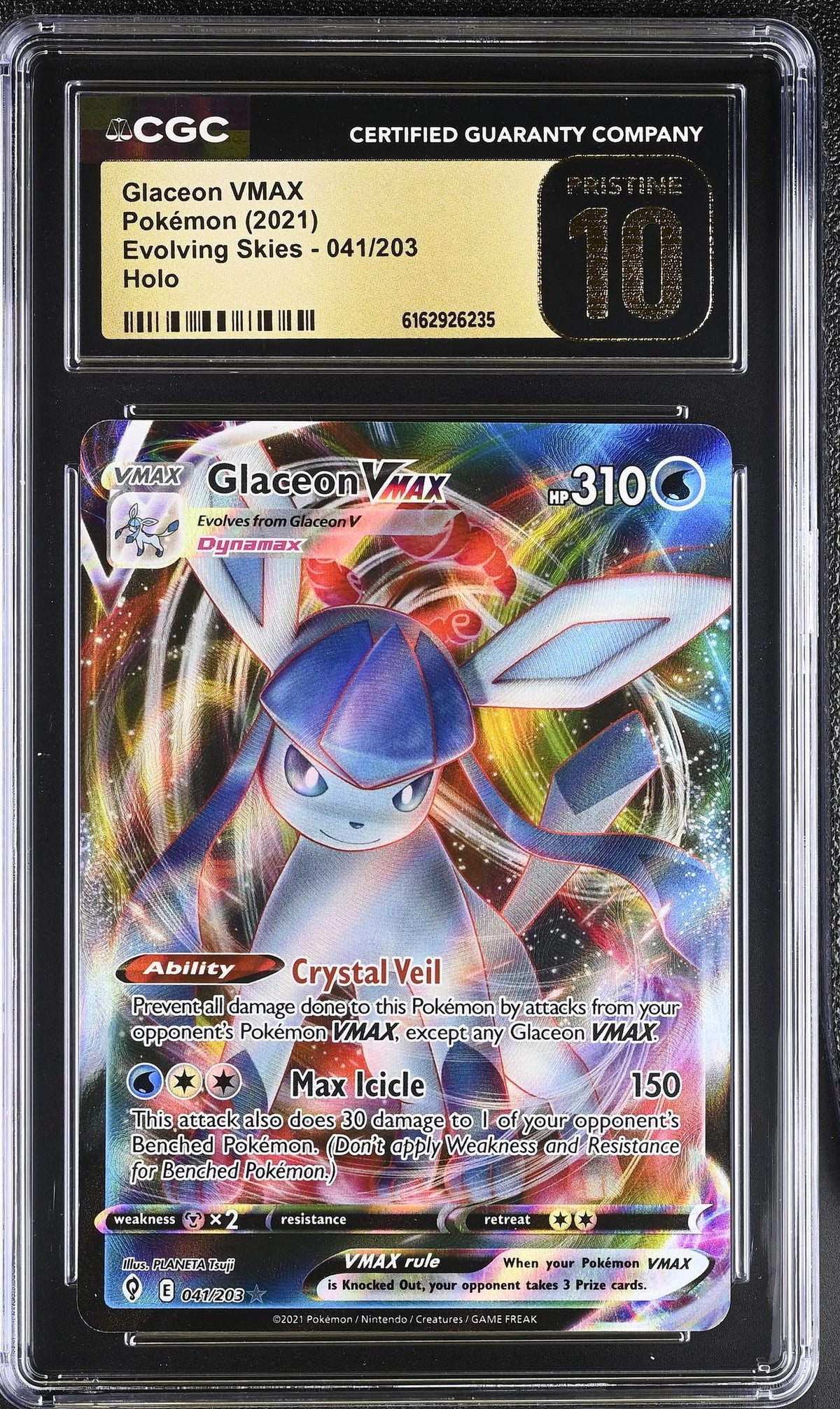 2021 #041/203 Glaceon VMAX Evolving Skies CGC 10