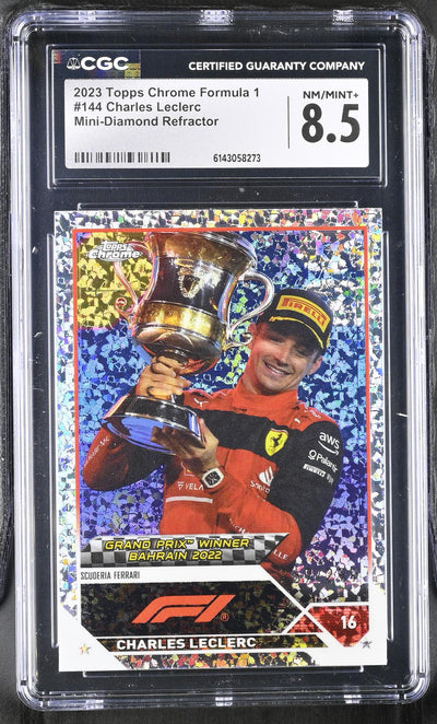 2023 Topps Chrome #144 Charles Leclerc Mini-Diamond Refractor CGC 8.5