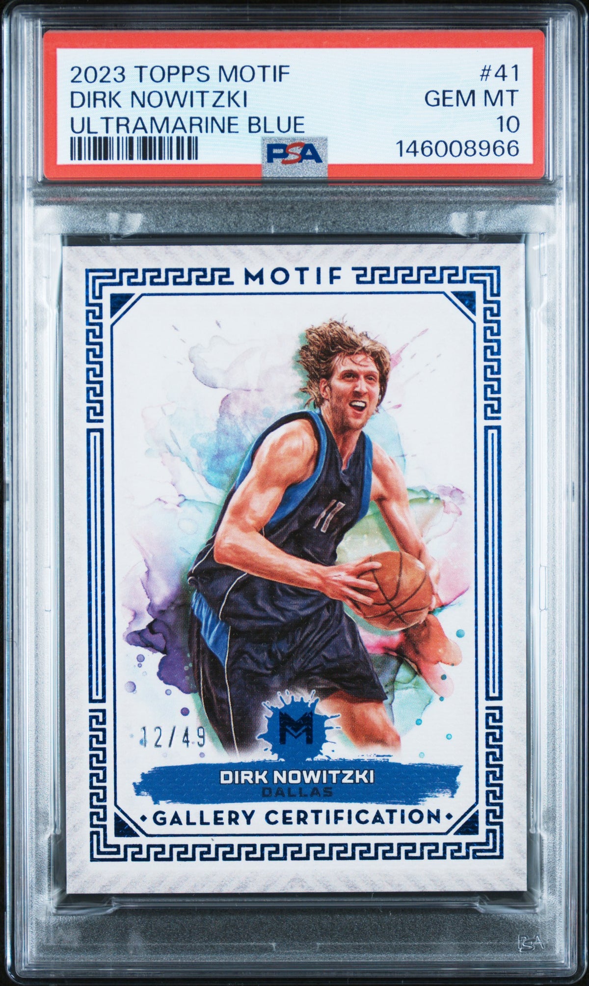 2023 Topps Motif Ultramarine Blue Dirk Nowitzki #41 PSA 10 146008966