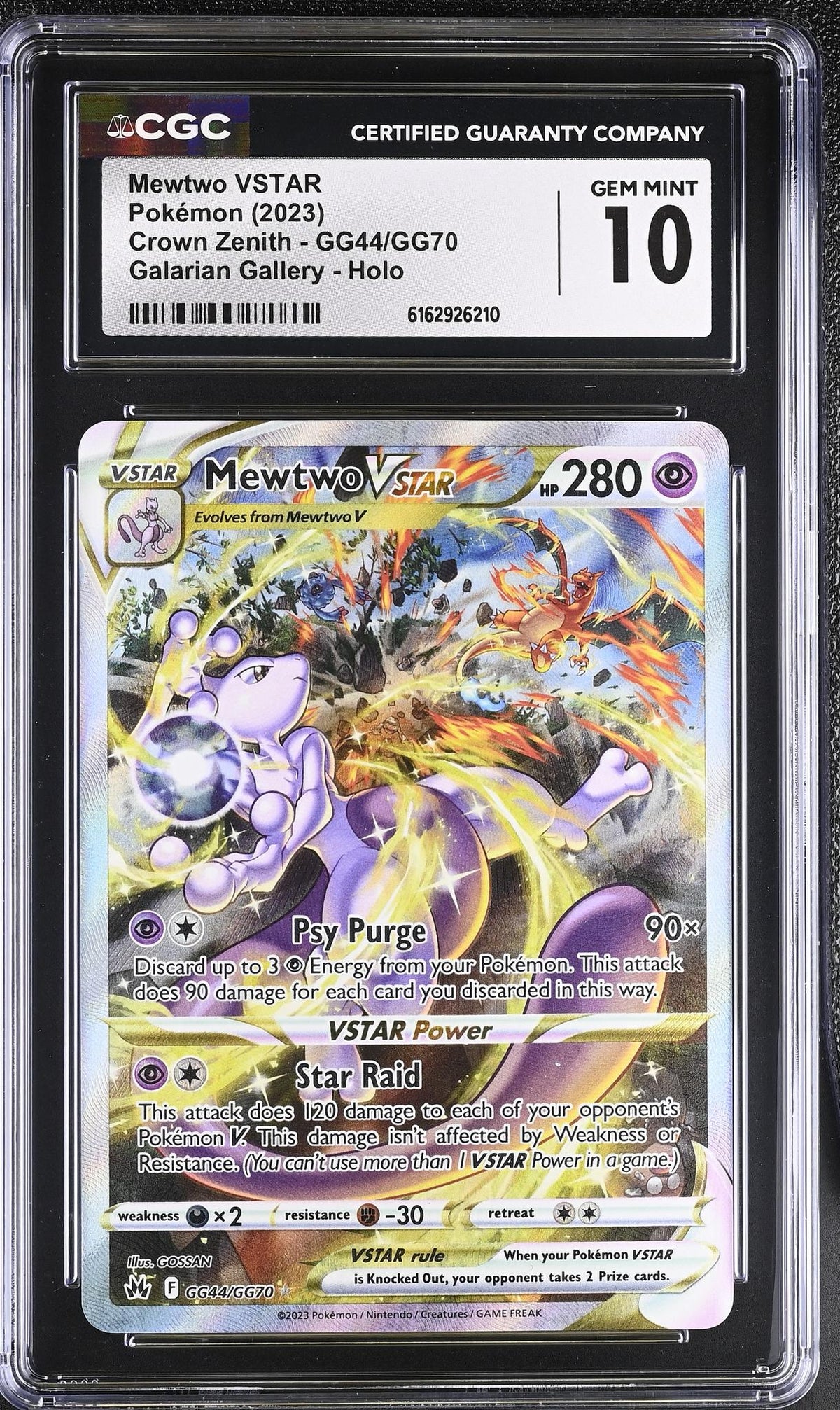 2023 #GG44/GG70 Mewtwo VSTAR Crown Zenith CGC 10