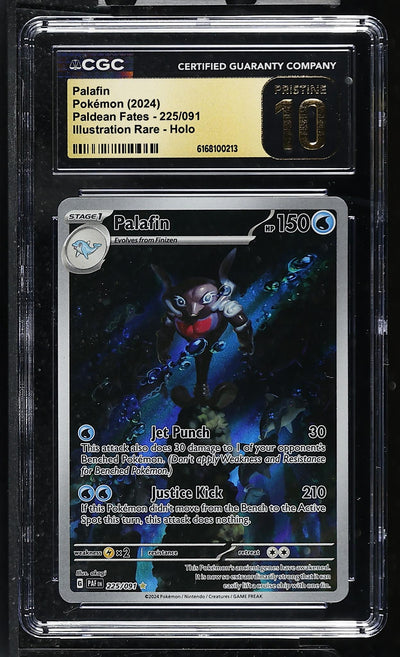 Pokémon Palafin 2024 Paldean Fates #225/091 Illustration Rare Holo CGC 10