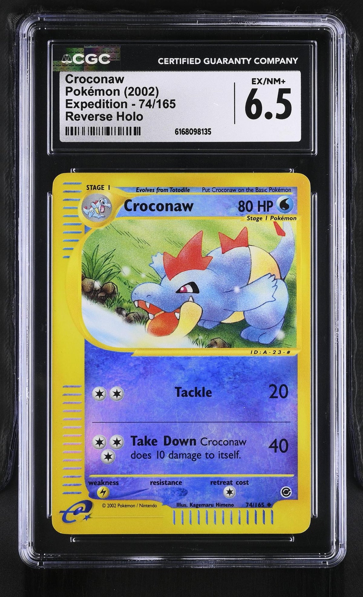 2002 Expedition #74/165 Croconaw Reverse Holo CGC 6.5