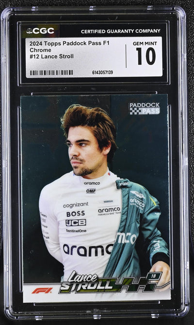 2024 Topps Chrome #12 Lance Stroll Paddock Pass CGC 10