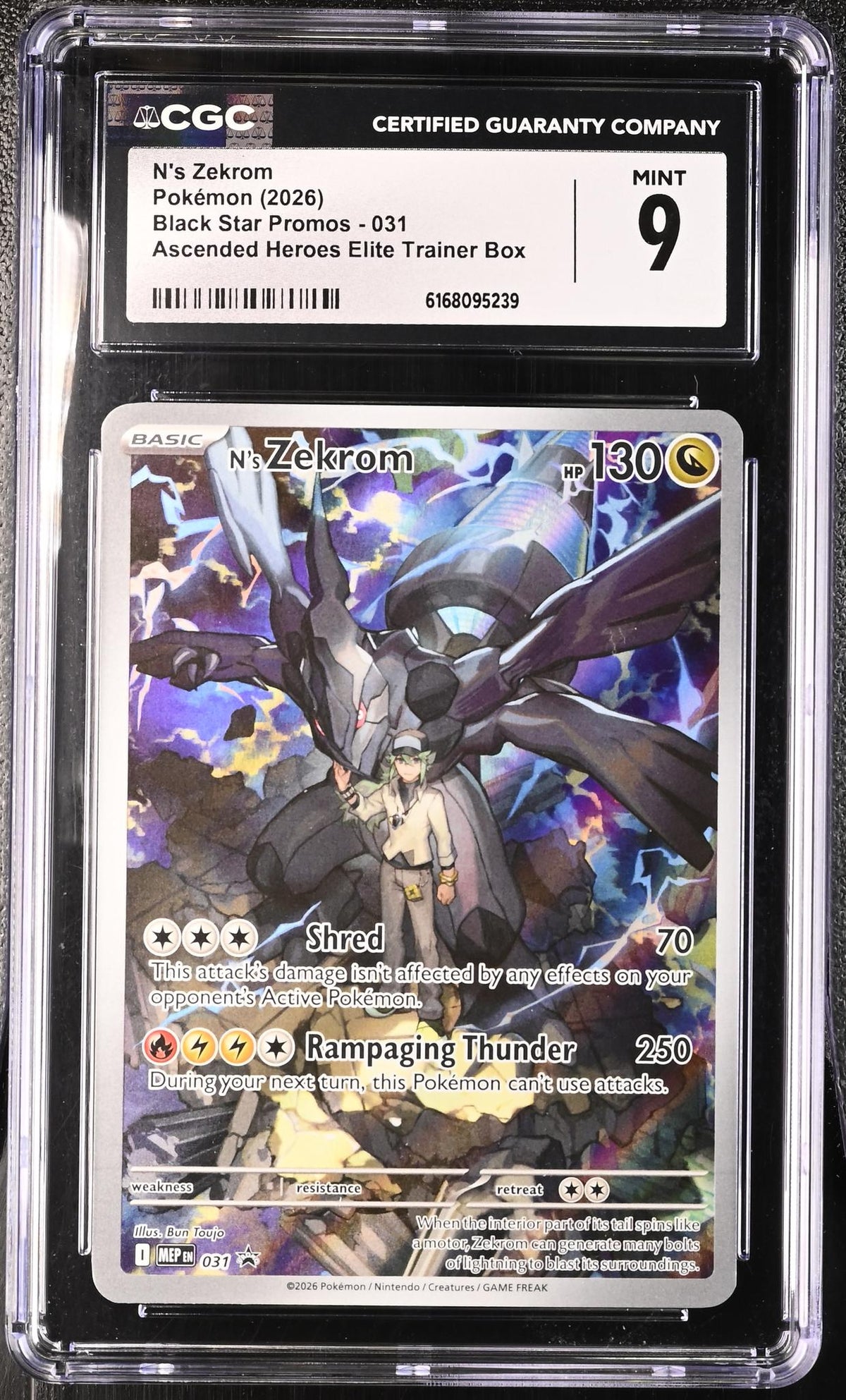 2026 Black Star Promos #031 N's Zekrom Ascended Heroes Elite Trainer Box CGC 9