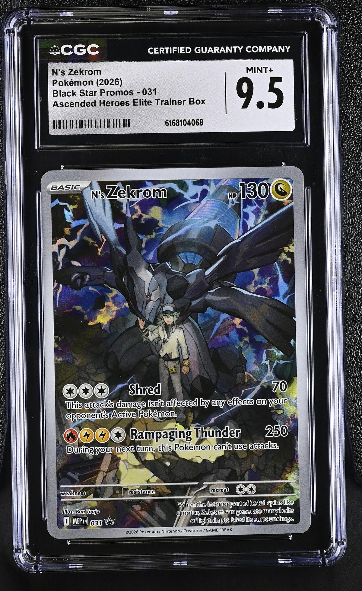 2026 Black Star Promos #031 Zekrom Ascended Heroes Elite Trainer Box CGC 9.5