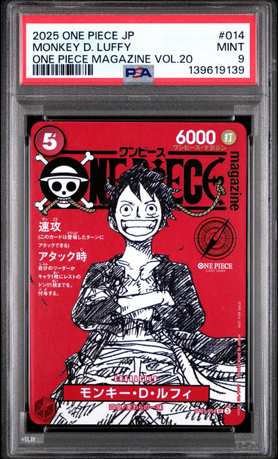 2025 One Piece Promo Japanese Magazine Volume 20 Monkey D. Luffy #ST21014 PSA 9