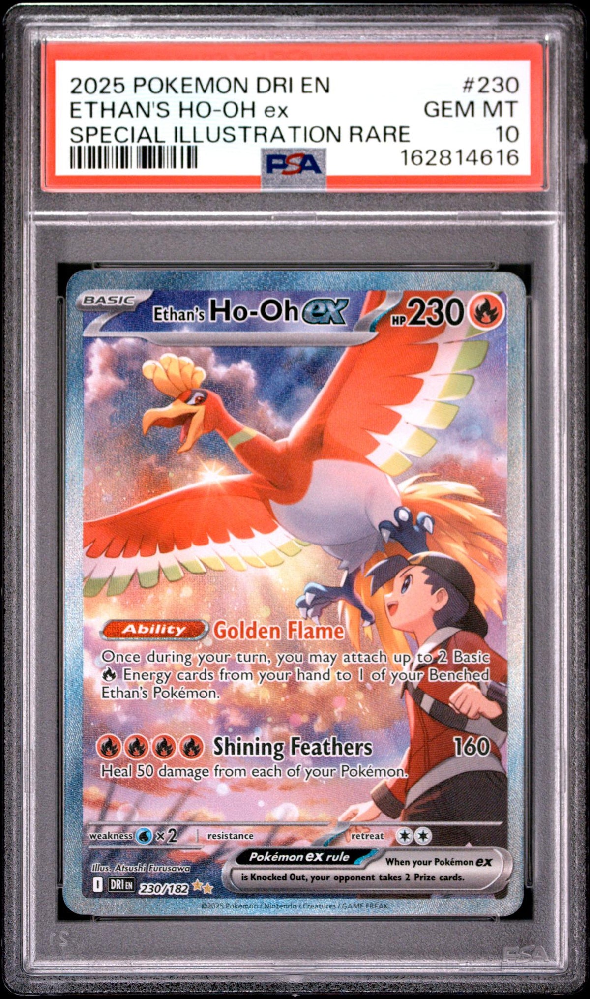 2025 Pokemon Scarlet and Violet Destined Rivals Special Illustration Rare Ethan's Ho Oh Ex #230 PSA 10