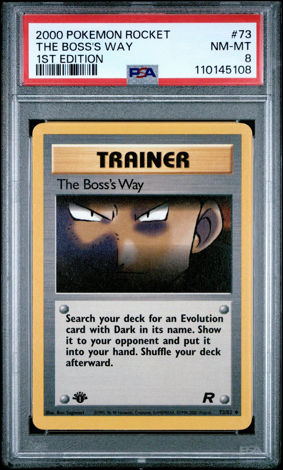 2000 Pokemon Rocket 1st Edition the Boss's Way #73 PSA 8