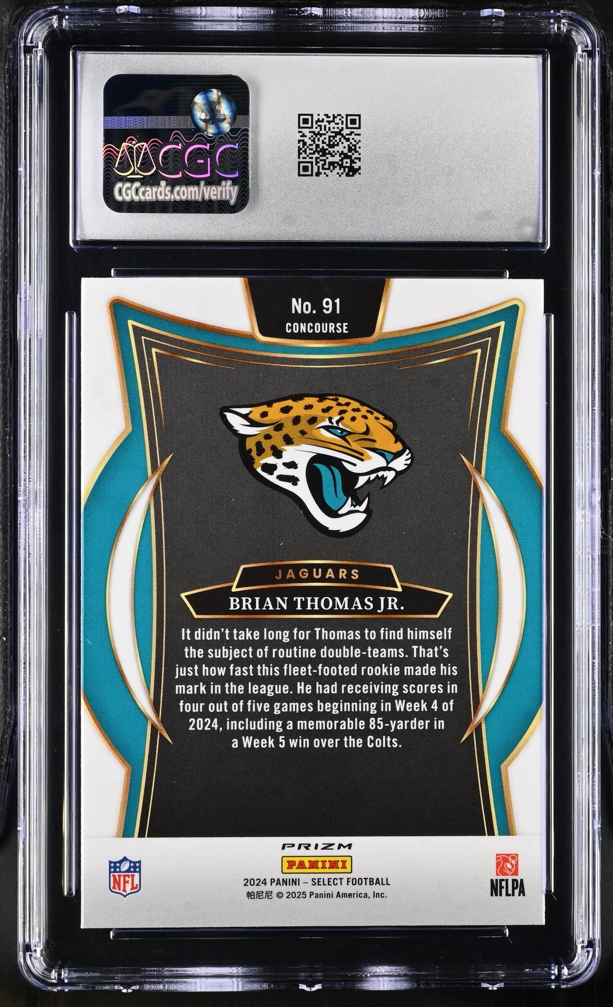 2024 Select #91 Brian Thomas Jr. Concourse CGC 10