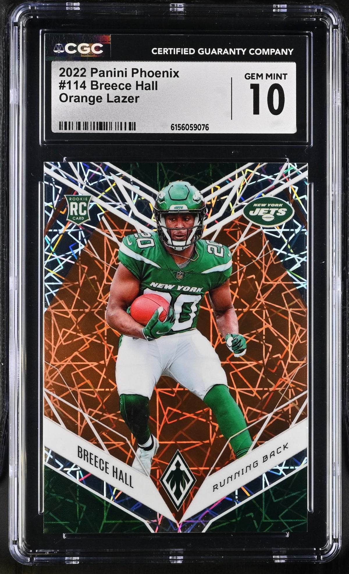2022 Phoenix #114 Breece Hall Orange Lazer CGC 10