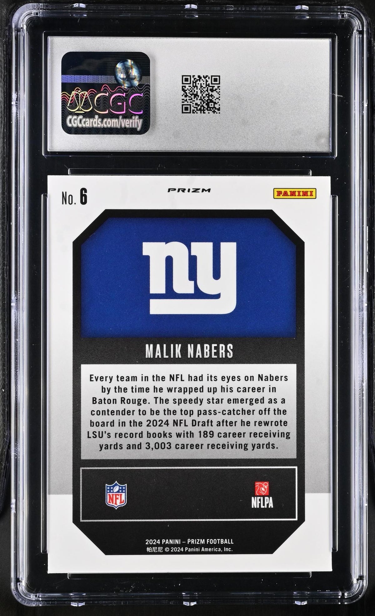 2024 Prizm #6 Malik Nabers Emergent CGC 10