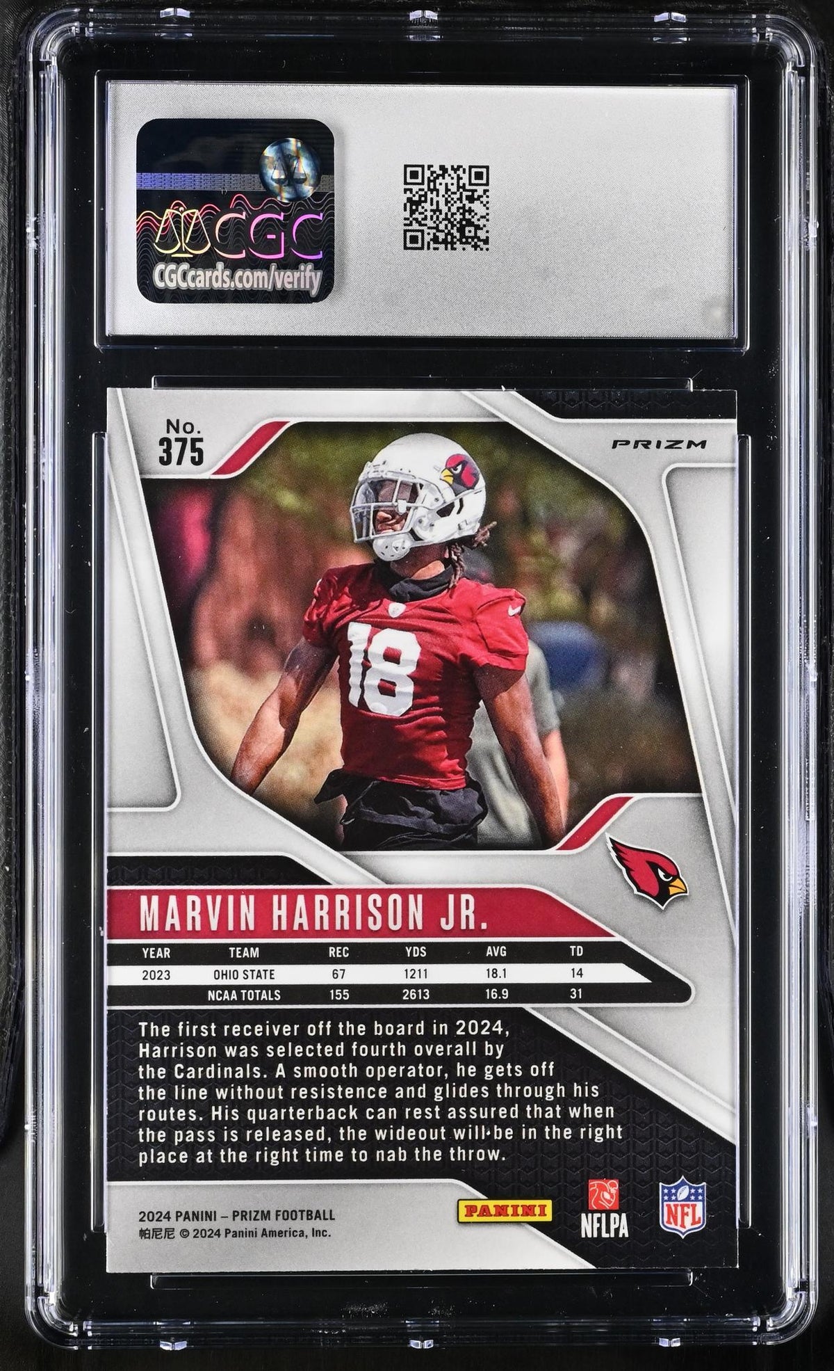 2024 Prizm #375 Marvin Harrison Jr. Lazer CGC 10