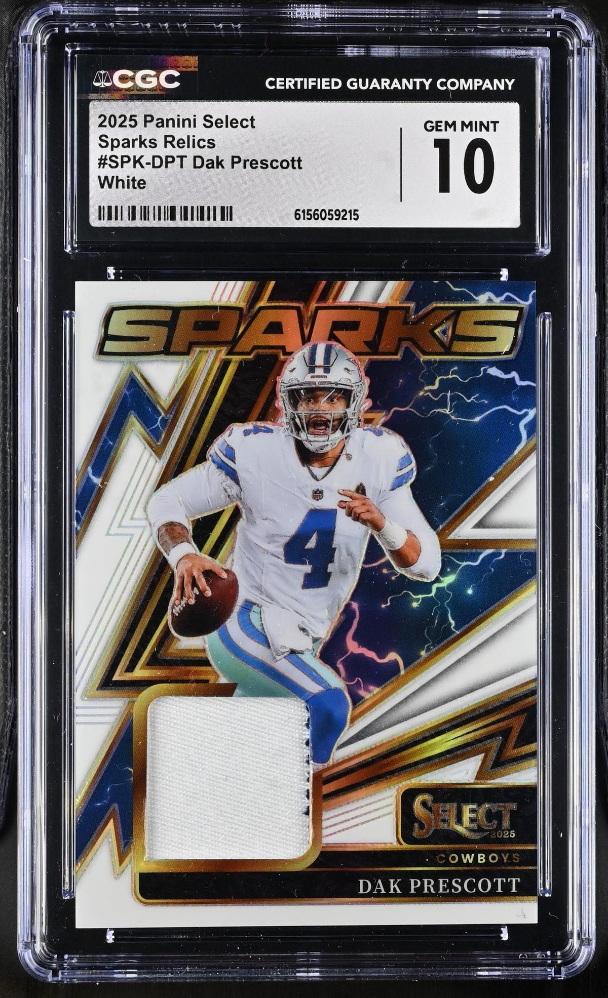 2025 Select #SPK-DPT Dak Prescott Sparks Relics CGC 10
