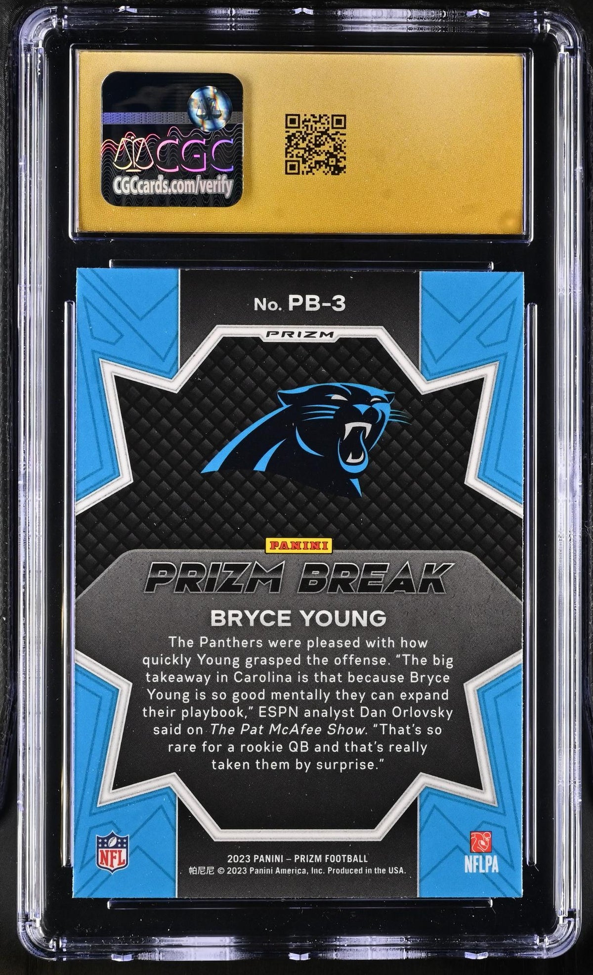 2023 Prizm #PB-3 Bryce Young Prizm Break CGC 10