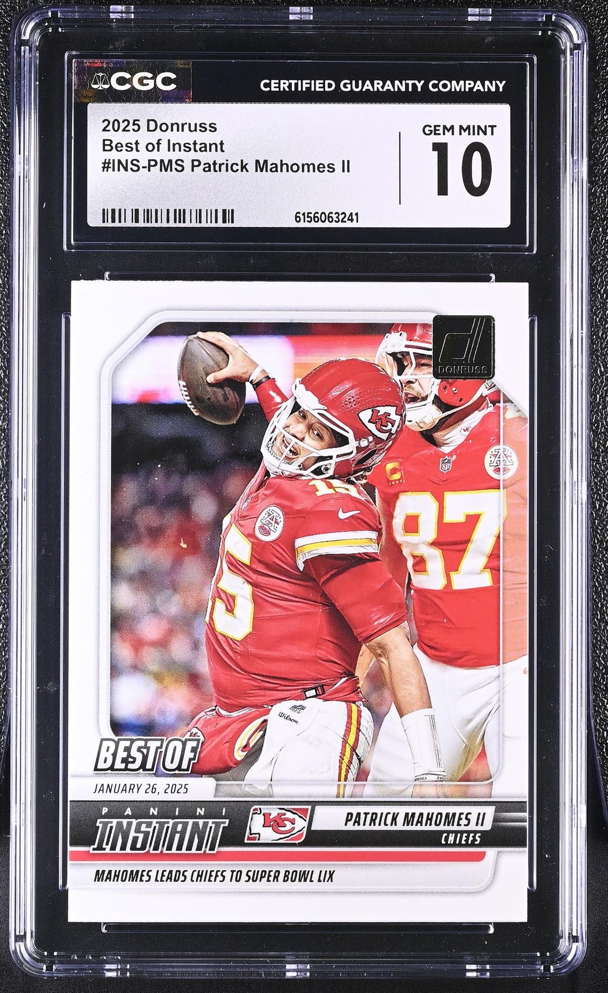 2025 Donruss #INS-PMS Patrick Mahomes II Best of Instant CGC 10