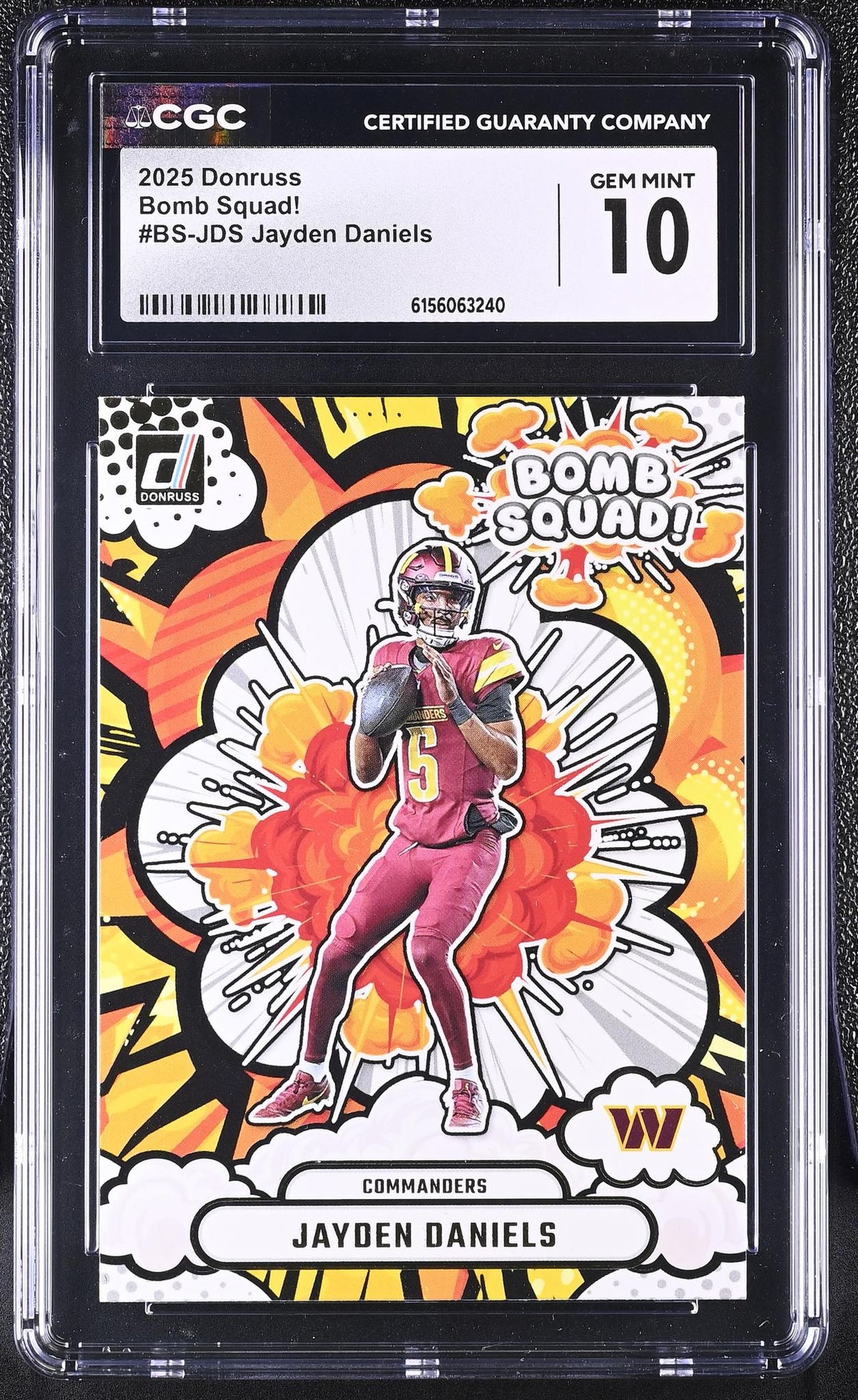2025 Donruss #BS-JDS Jayden Daniels Bomb Squad! CGC 10
