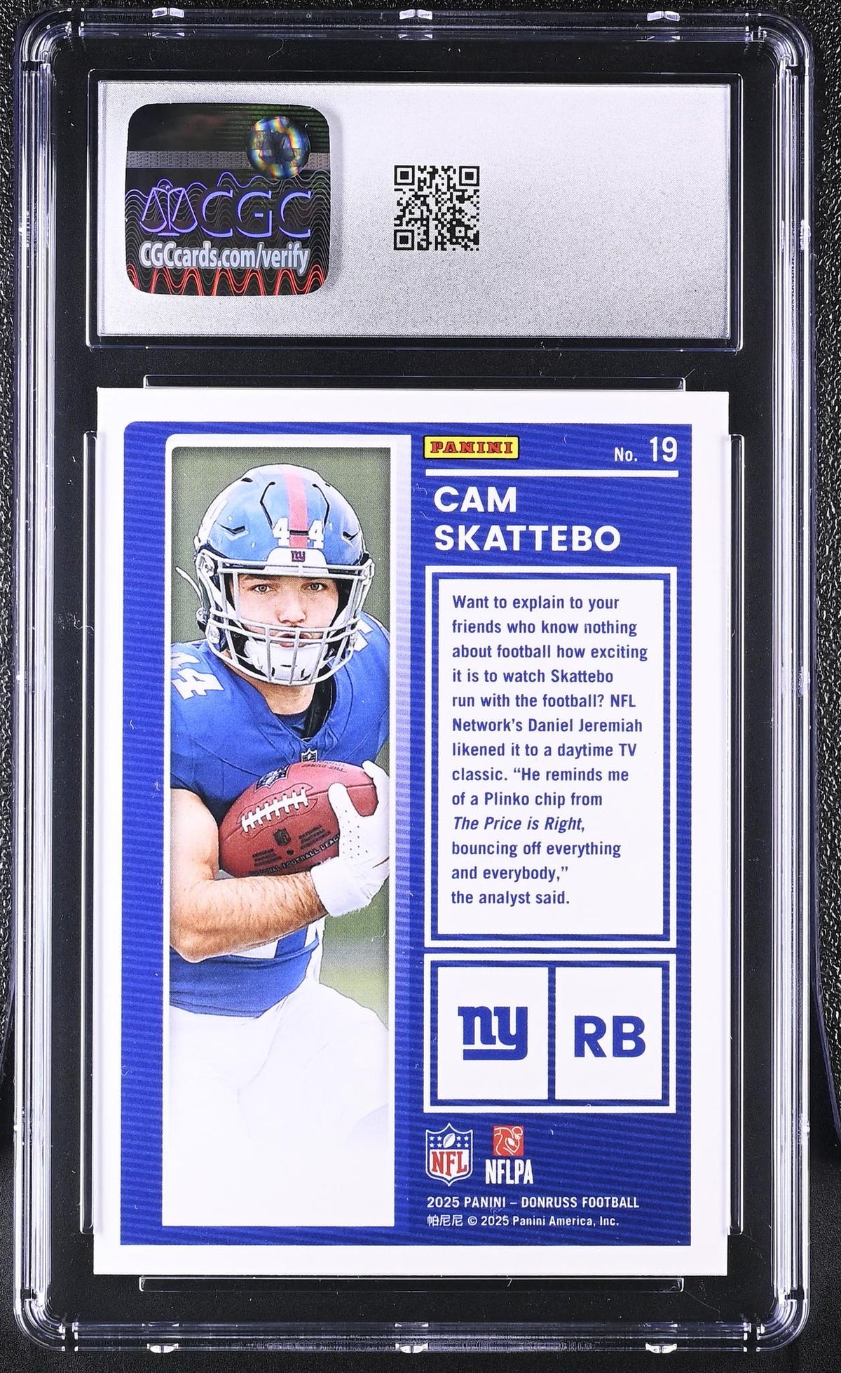 2025 Donruss #19 Cam Skattebo The Rookies CGC 9