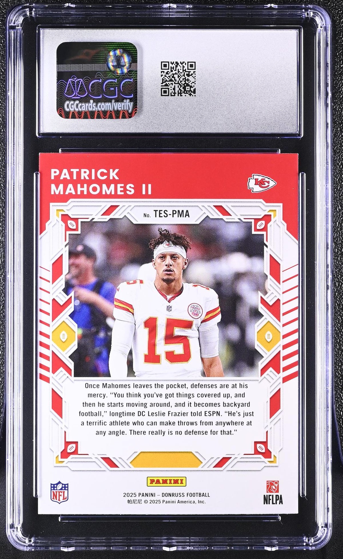 2025 Donruss #TES-PMA Patrick Mahomes II Elite Series CGC 8.5