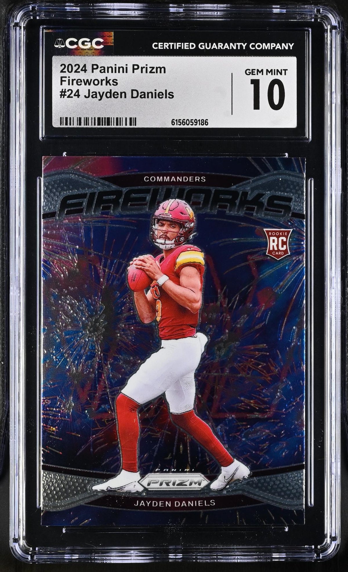 2024 Prizm #24 Jayden Daniels Fireworks CGC 10