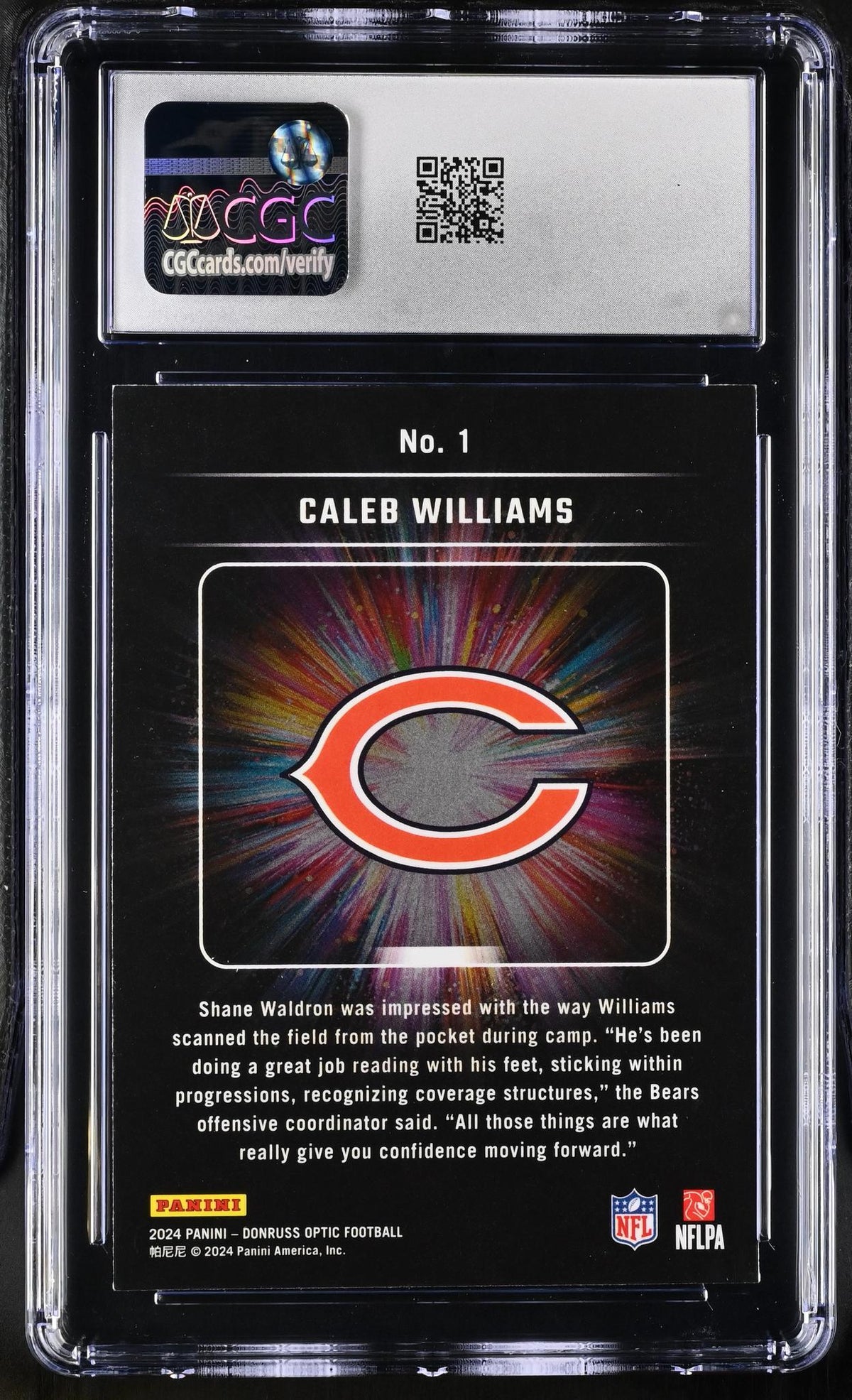 2024 Donruss Optic #1 Caleb Williams Light it Up CGC 10