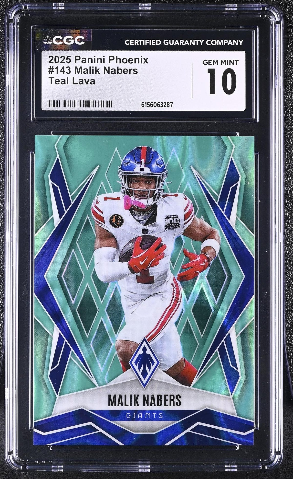 2025 Phoenix #143 Malik Nabers Teal Lava /175 CGC 10
