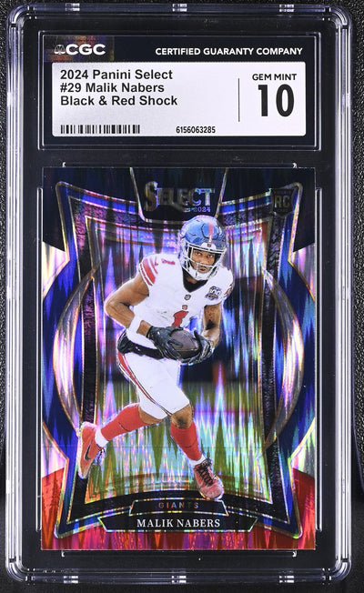 2024 Panini Select Malik Nabers #29 Black & Red Shock CGC 10