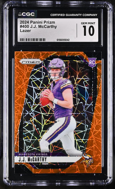 2024 Panini Prizm J.J. McCarthy #400 Lazer CGC 10
