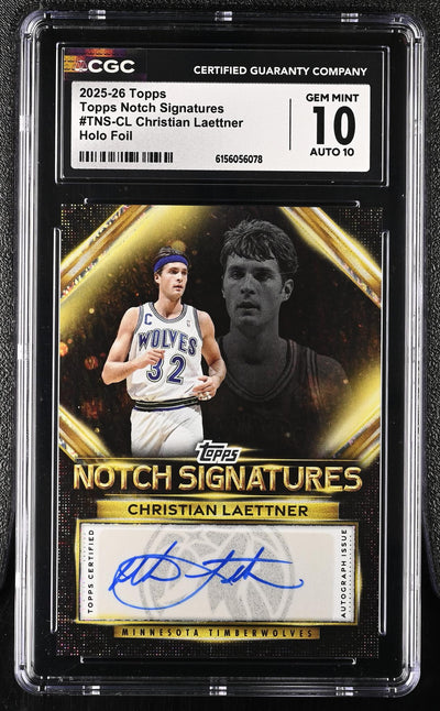 2025-26 Topps Notch Signatures Christian Laettner Auto #TNS-CL CGC 10