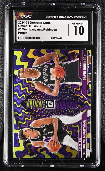 2024-25 Donruss Optic Optical Illusions Victor Wembanyama/David Robinson #5 CGC 10